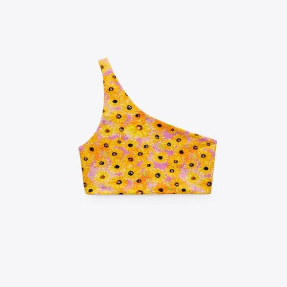 Zara Sunflower Biker Short Set - sz M/L - Picture 3 of 9
